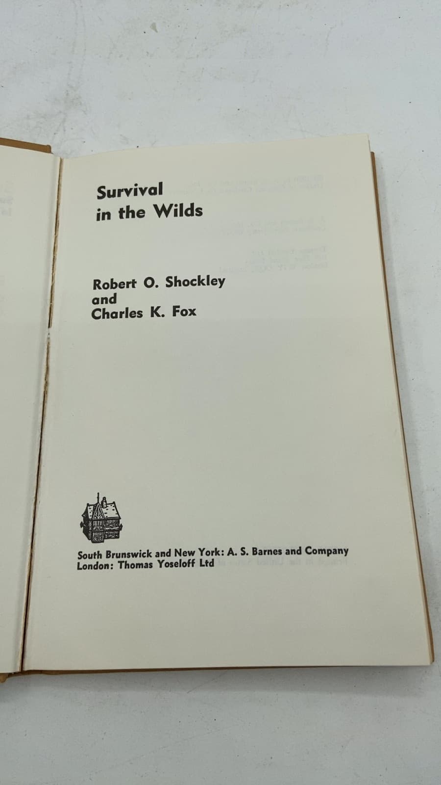 Survival in the Wilds by Robert O. Shockley and Charles K. Fox - title page