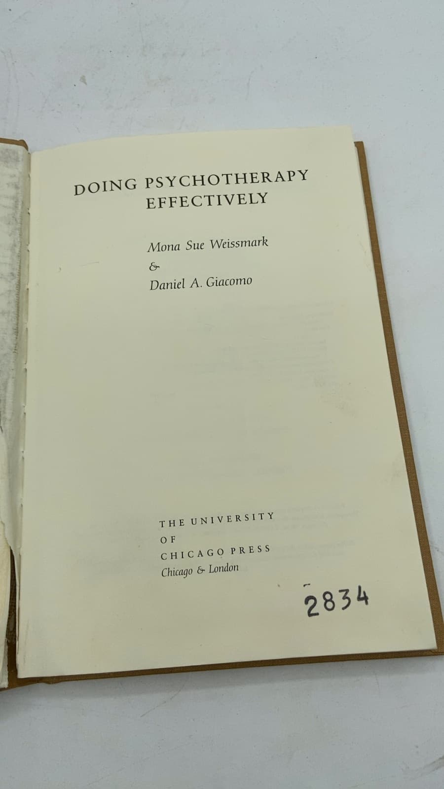 Doing Psychotherapy Effectively by Mona Sue Weissmark & Daniel A. Giacomo - title page