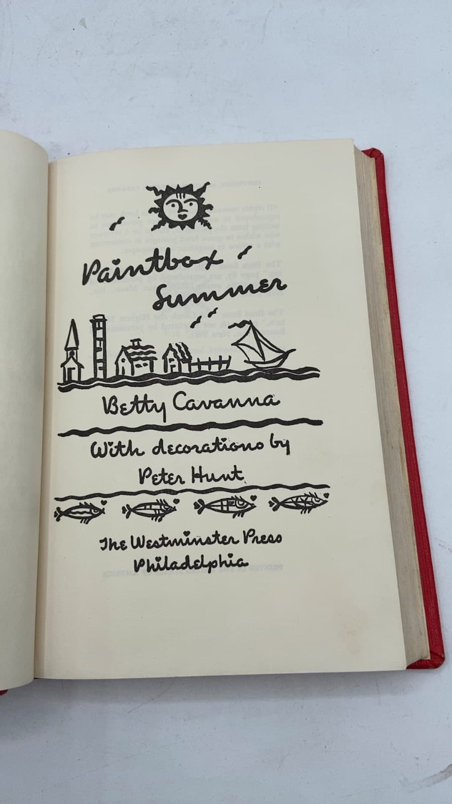 Paintbox Summer by Betty Cavanna - title page