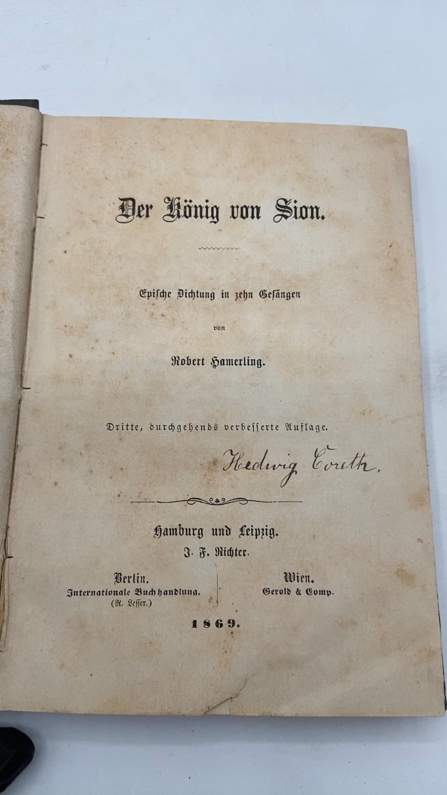 Der König von Sion by Robert Hamerling - title page