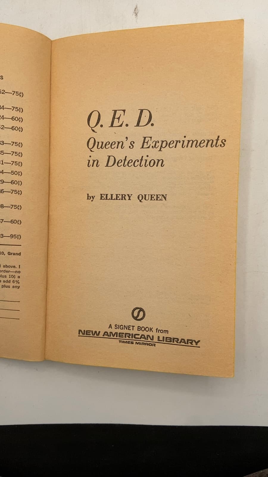 Q.E.D. Queen's Experiments in Detection by Ellery Queen - title page