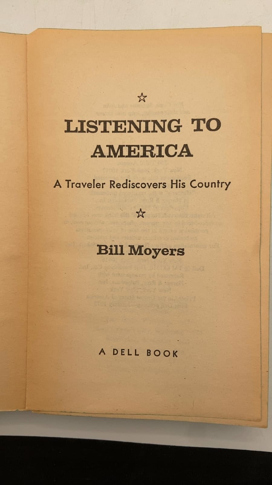 Listening to America by Bill Moyers - title page