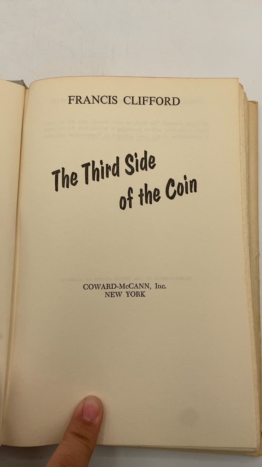 The Third Side of the Coin by Francis Clifford - title page