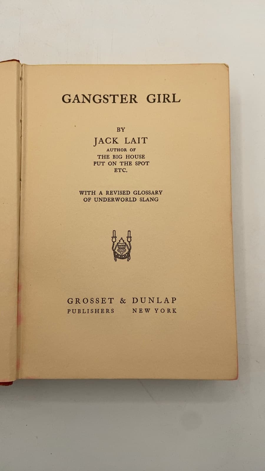Gangster Girl by Jack Lait - title page
