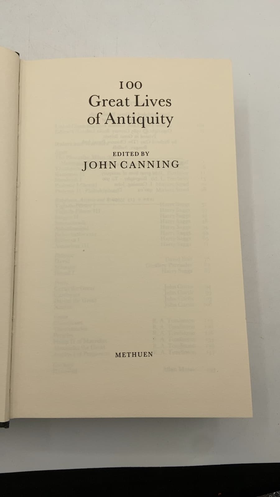 100 Great Lives of Antiquity by Edited by John Canning - title page
