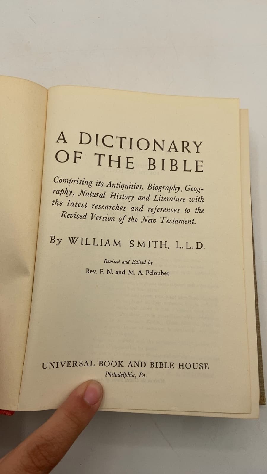 A Dictionary of the Bible by William Smith, L.L.D. - title page