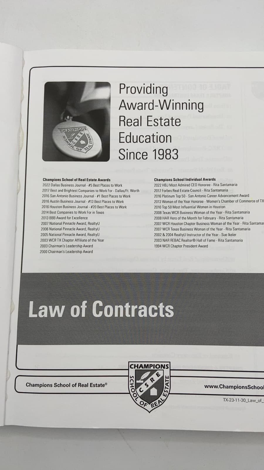 30-Hour Law of Contracts - title page