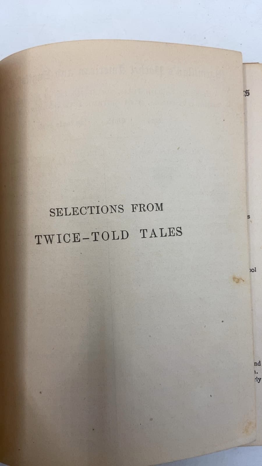 Selections from Twice-Told Tales by Nathaniel Hawthorne - title page