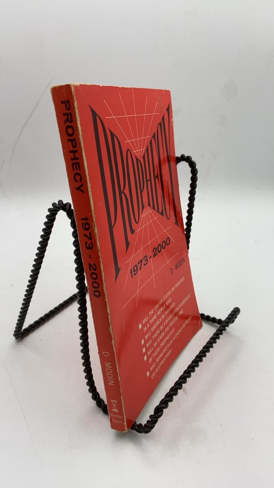 Prophecy 1973-2000 by D Modin - front cover