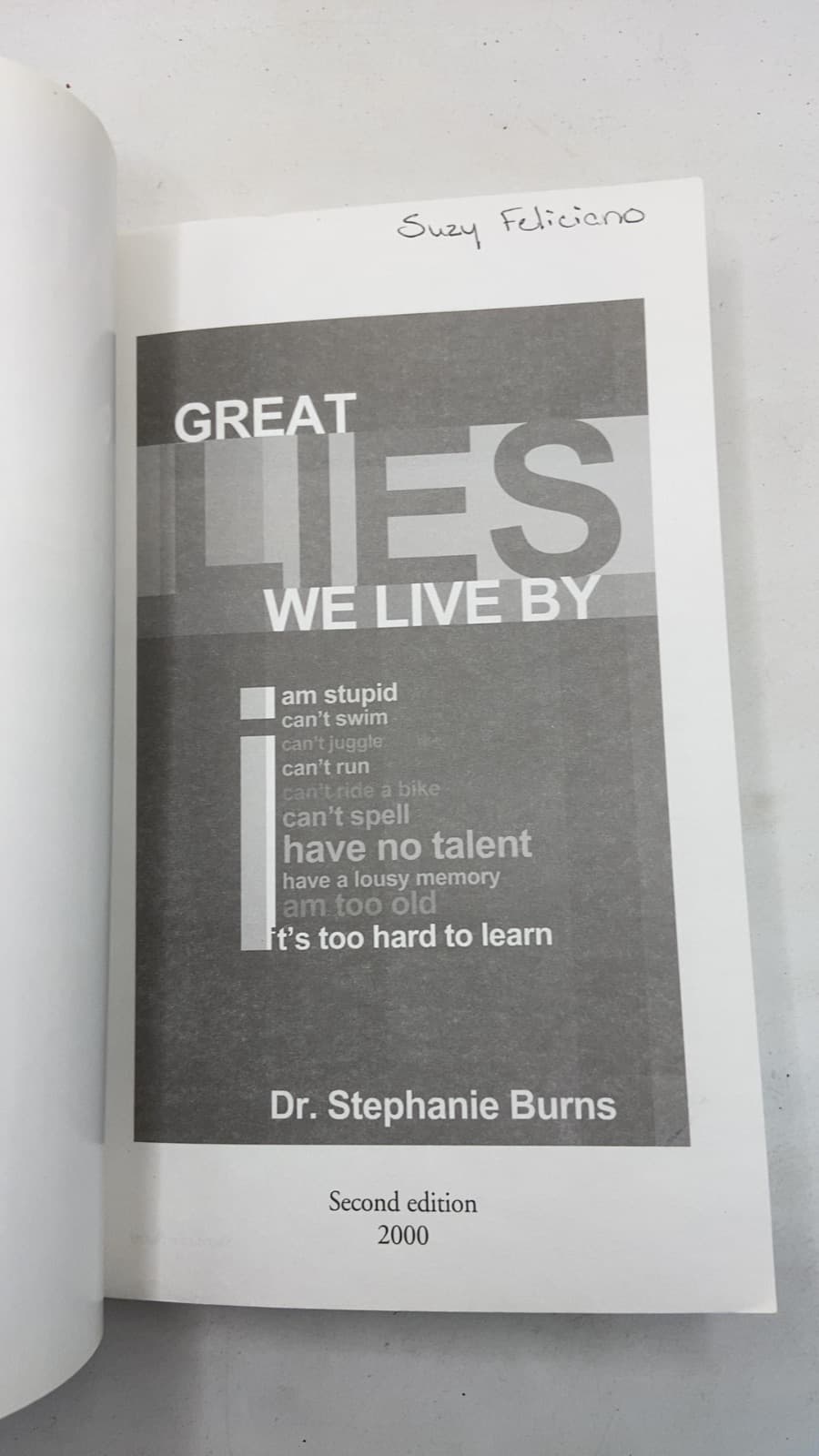 Great Lies We Live By by Dr. Stephanie Burns - title page