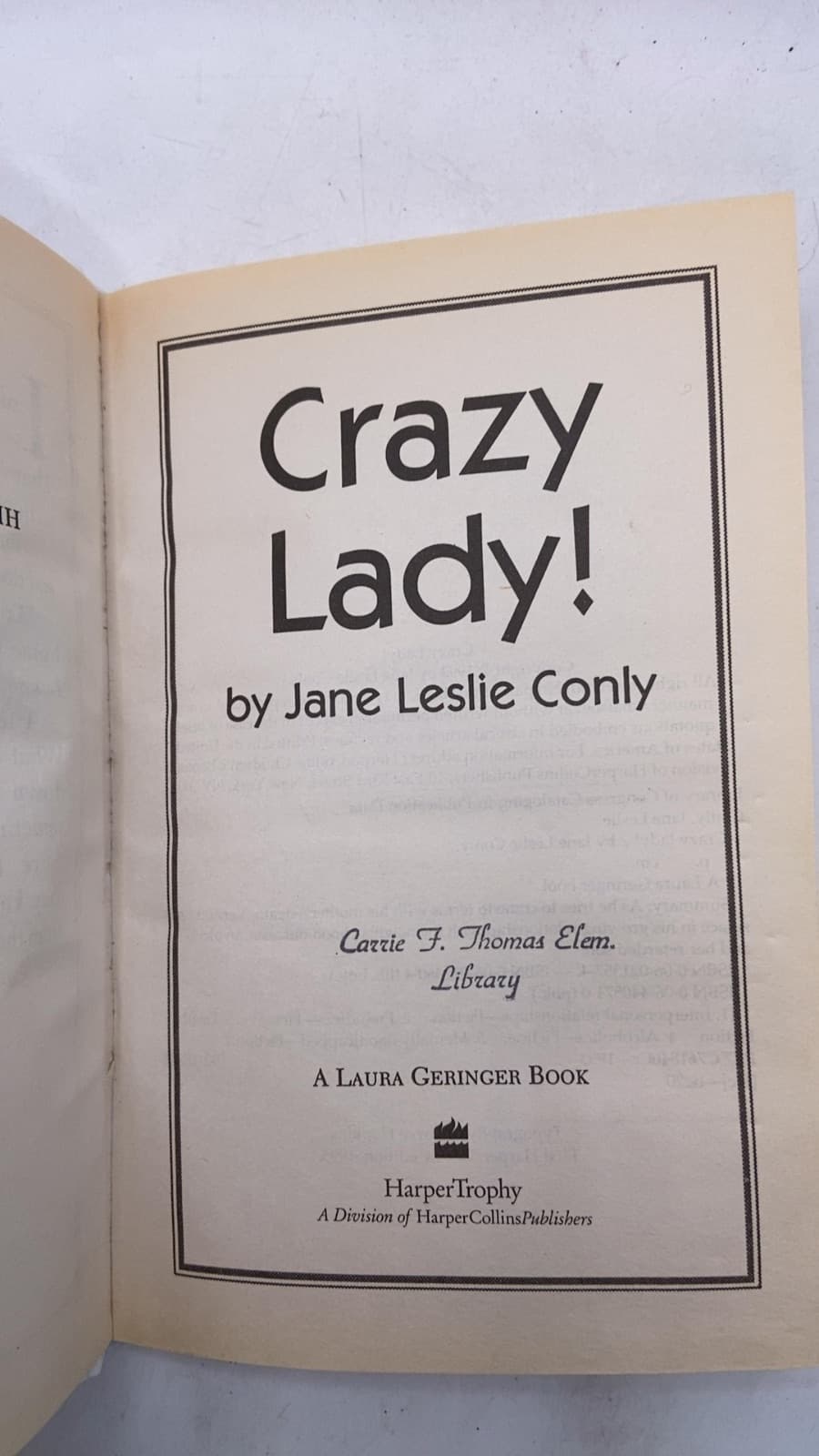 Crazy Lady! by Jane Leslie Conly - title page