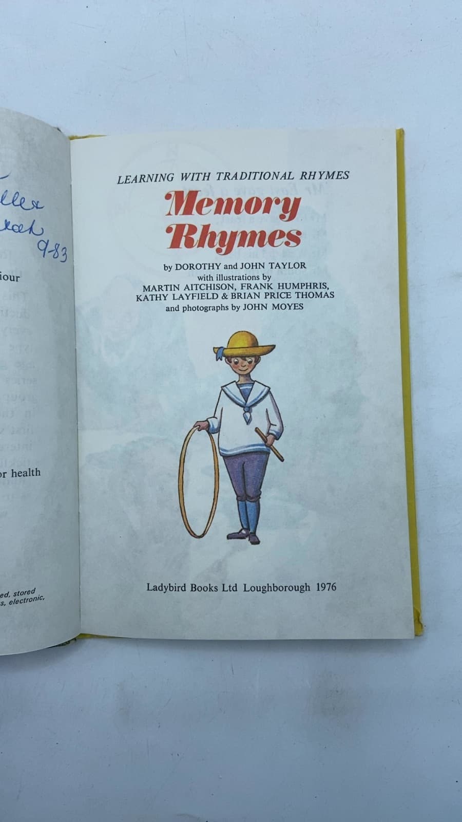 Memory Rhymes by Dorothy and John Taylor - title page