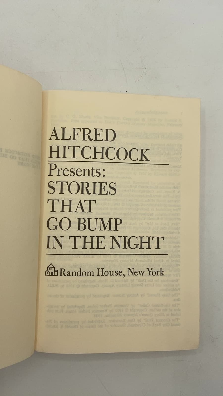 Alfred Hitchcock Presents: Stories That GO Bump IN THE Night - title page