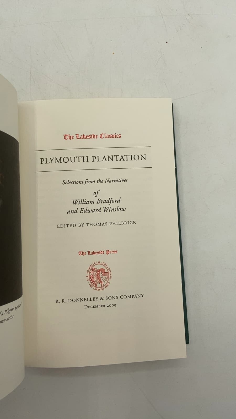 Plymouth Plantation by William Bradford and Edward Winslow - title page