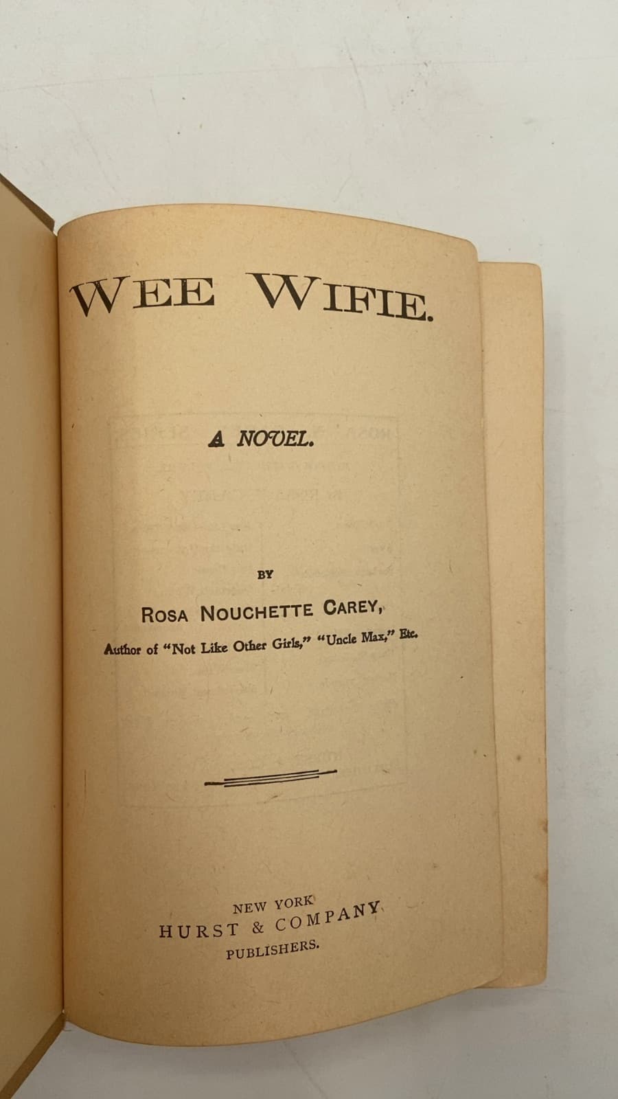 Wee Wifie by Rosa Nouchette Carey - title page
