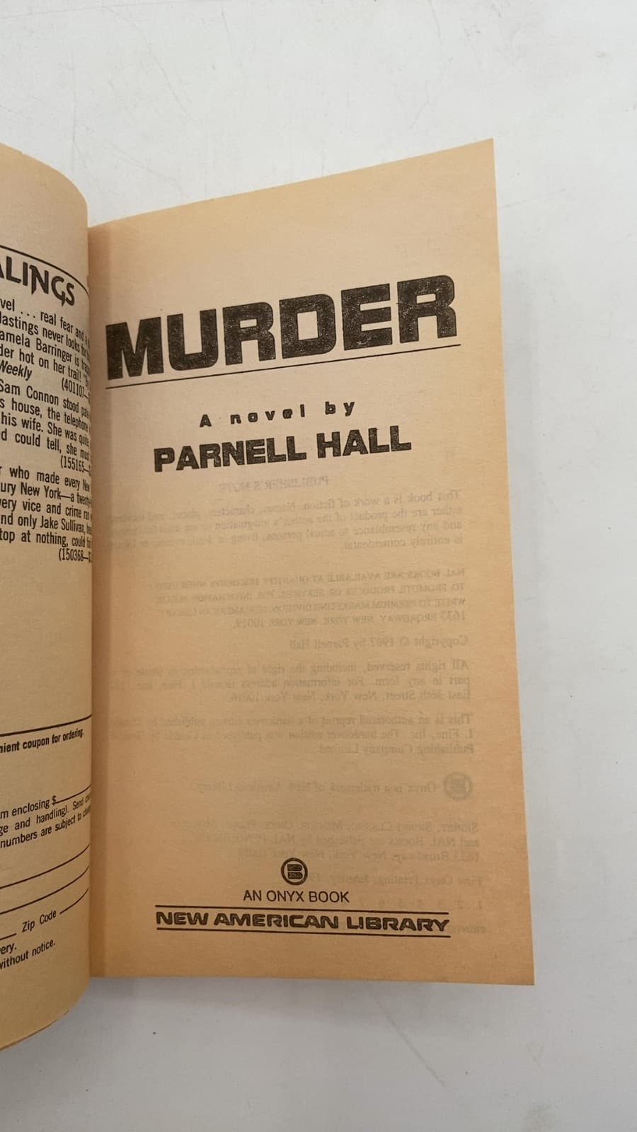 Murder by Parnell Hall - title page
