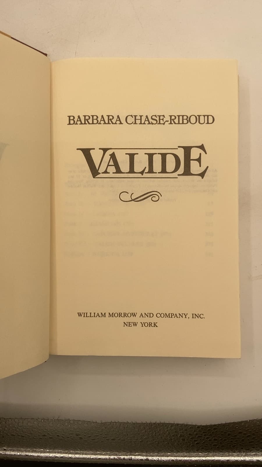 Valide by Barbara Chase-Riboud - title page