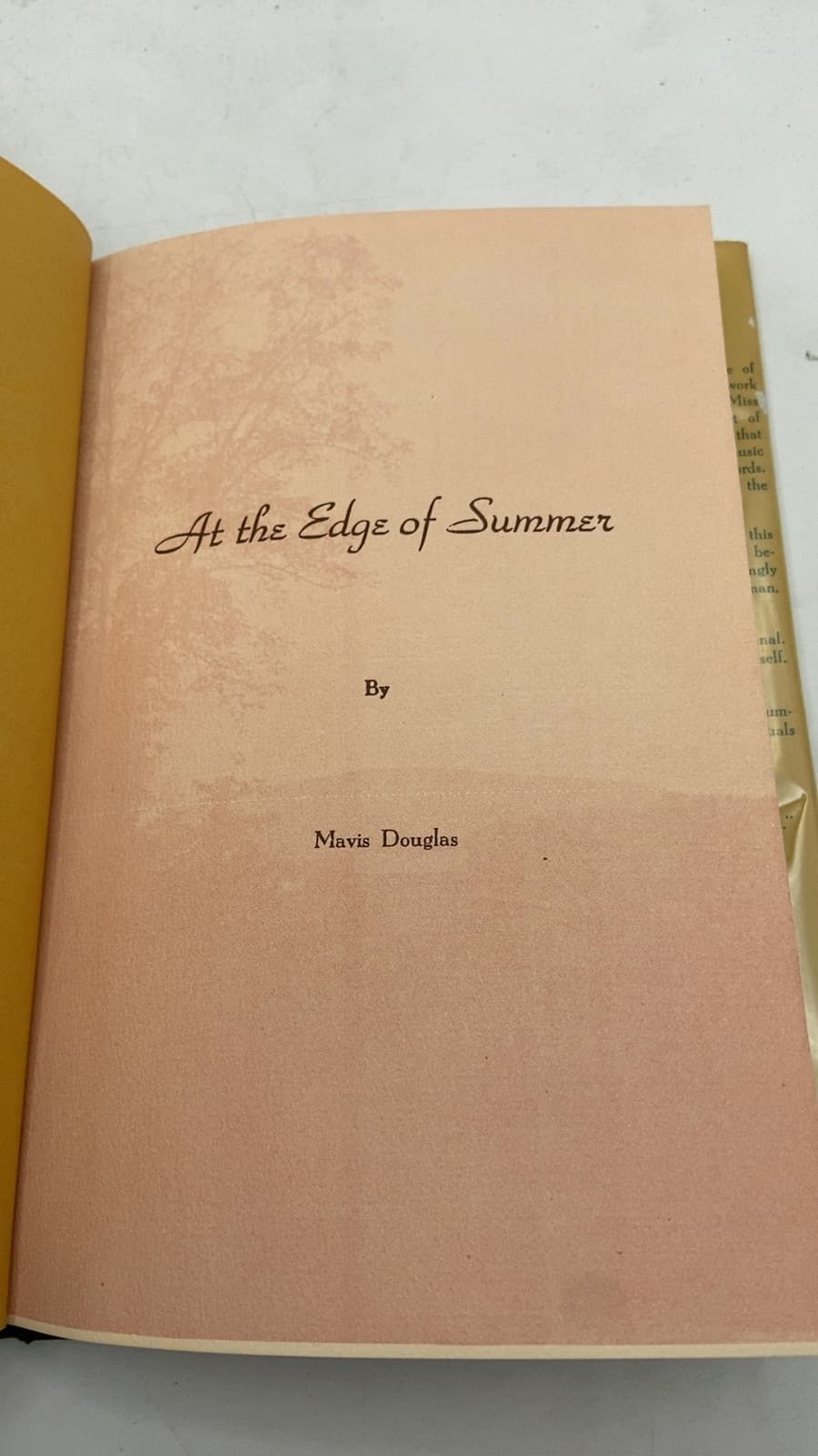 At the Edge of Summer by Mavis Douglas - title page
