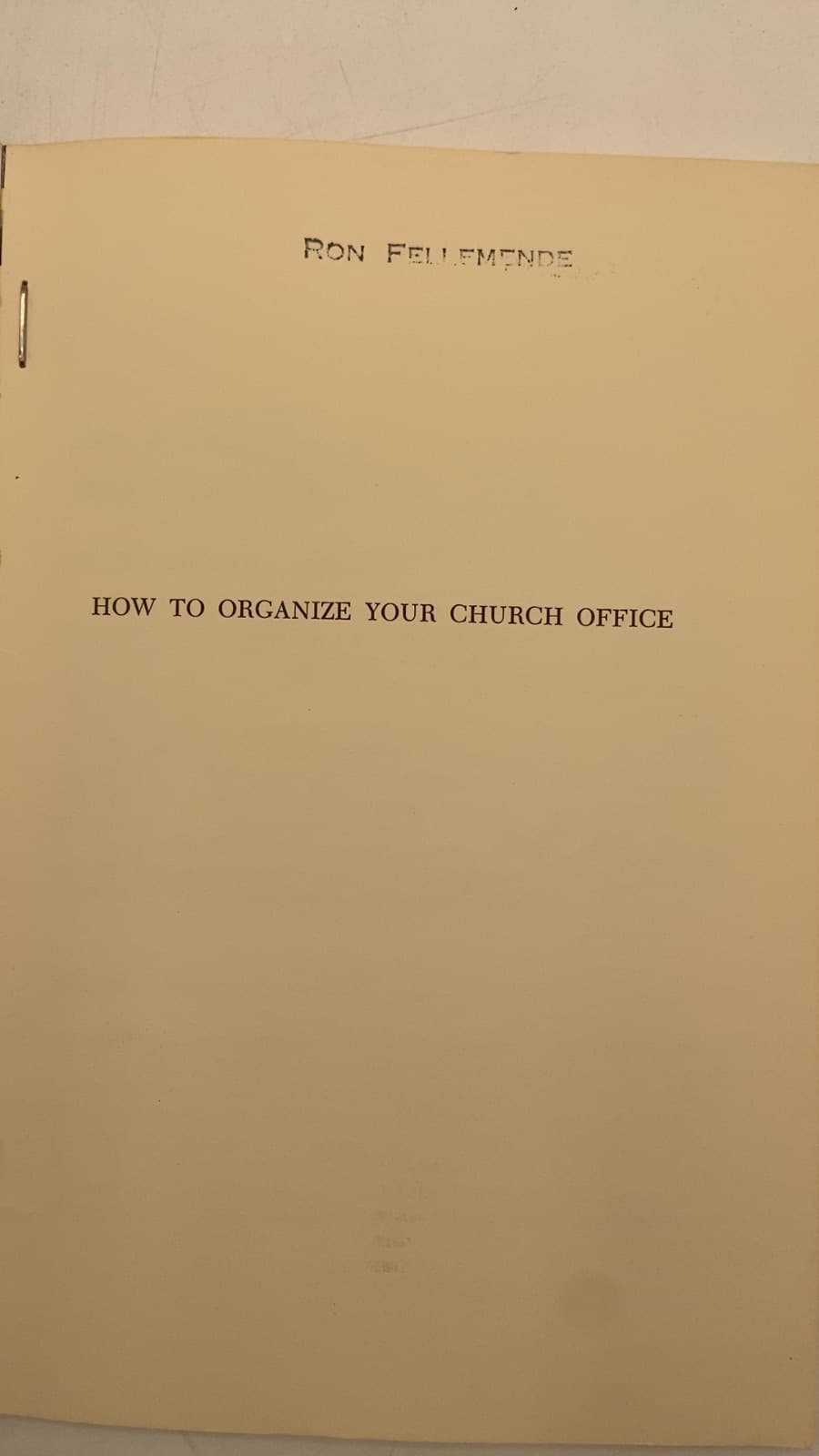 How To Organize Your Church Office by Clara Anniss McCarty - title page