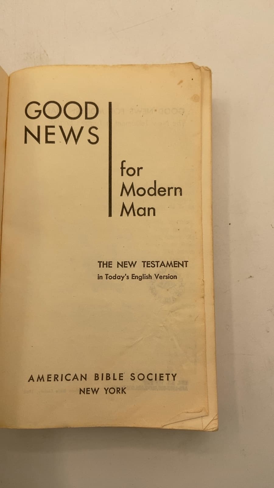 Good News for Modern Man: The New Testament in Today's English Version - title page