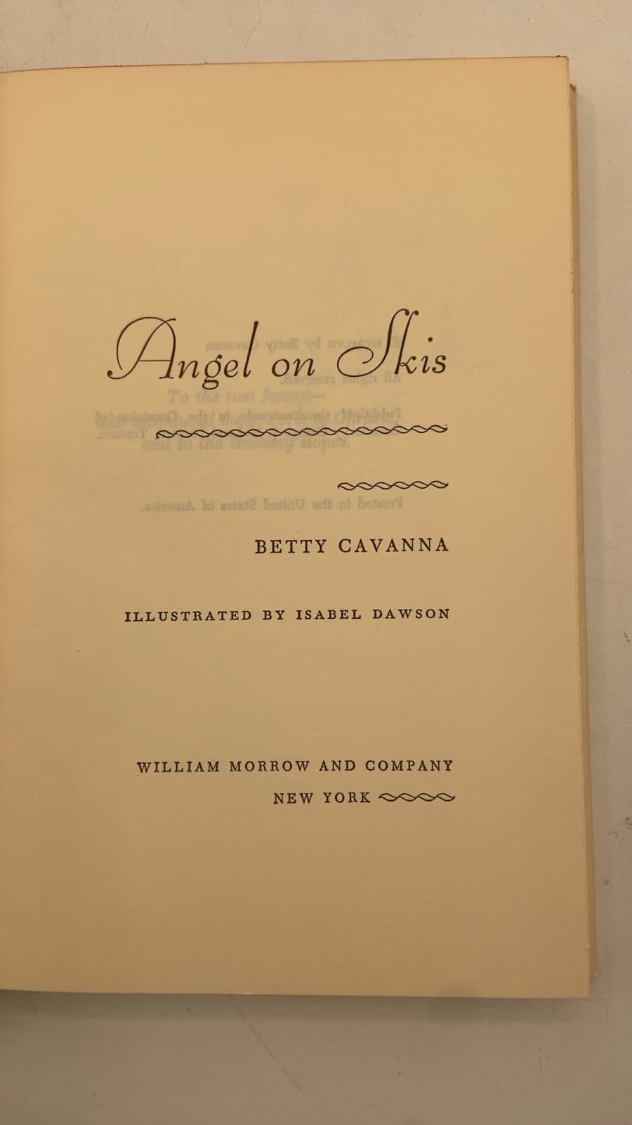 Angel on Skis by Betty Cavanna - title page