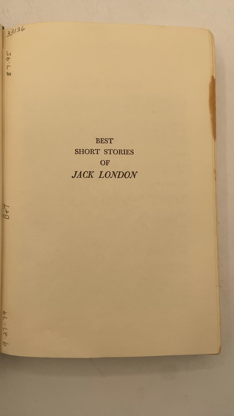 Best Short Stories of Jack London by Jack London - title page