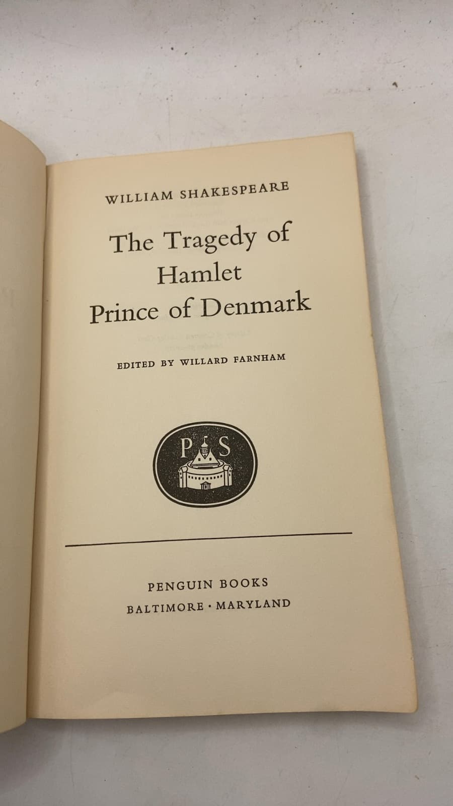 The Tragedy of Hamlet Prince of Denmark by William Shakespeare - title page