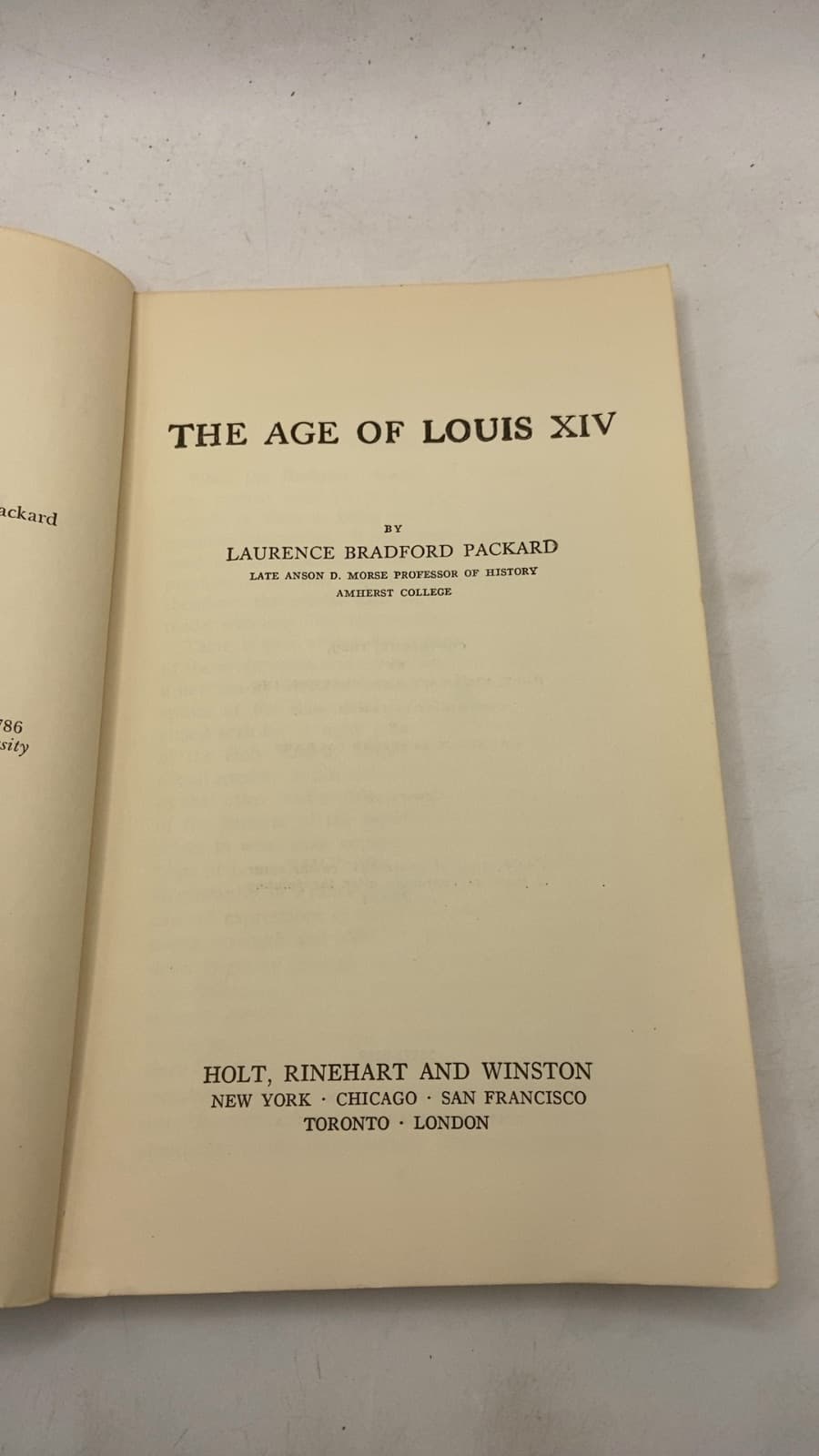 THE AGE OF Louis XIV by Laurence Bradford Packard - title page