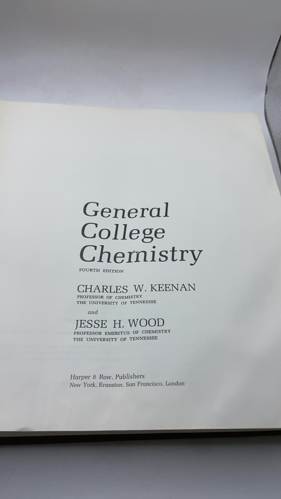General College Chemistry by Charles W. Keenan and Jesse H. Wood - title page