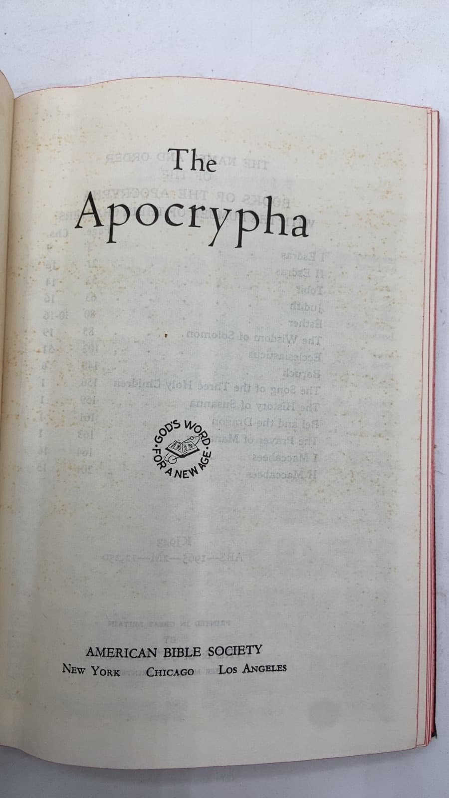 The Apocrypha - title page