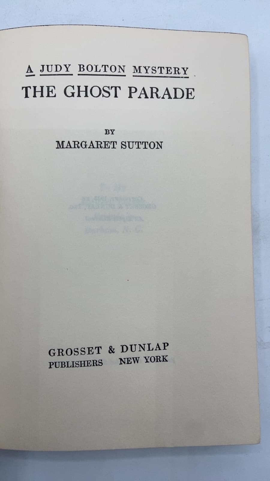 THE Ghost Parade by Margaret Sutton - title page