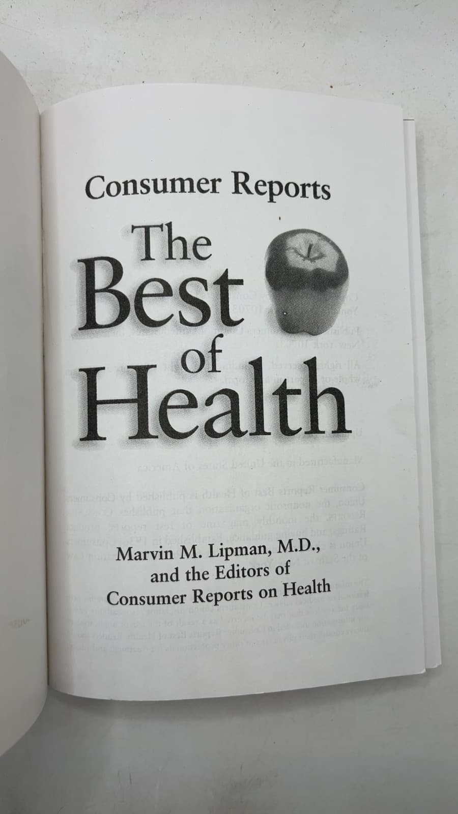 The Best of Health by Marvin M. Lipman, M.D., and the Editors of Consumer Reports on Health - title page
