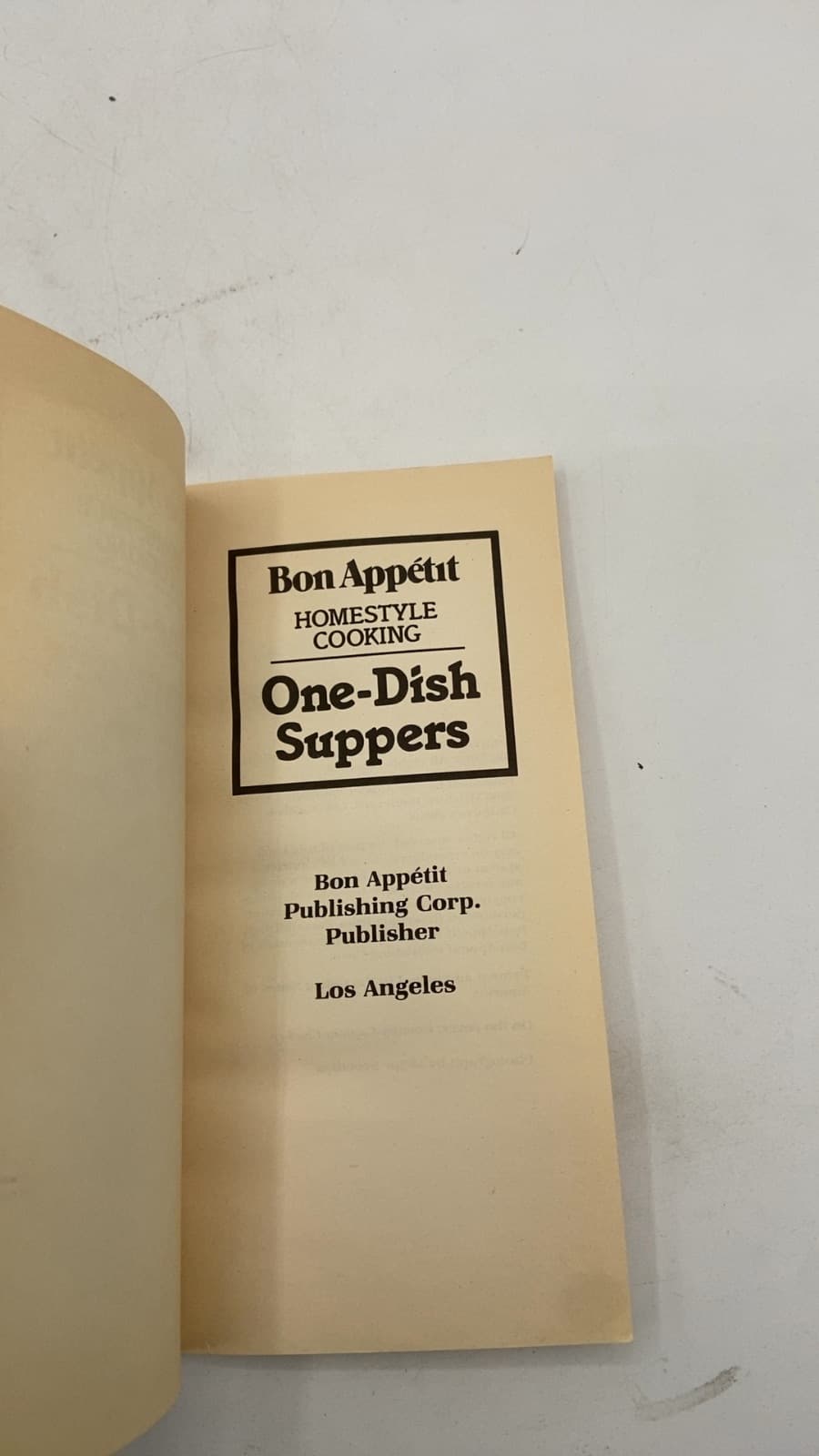 Bon Appétit Homestyle Cooking One-Dish Suppers - title page