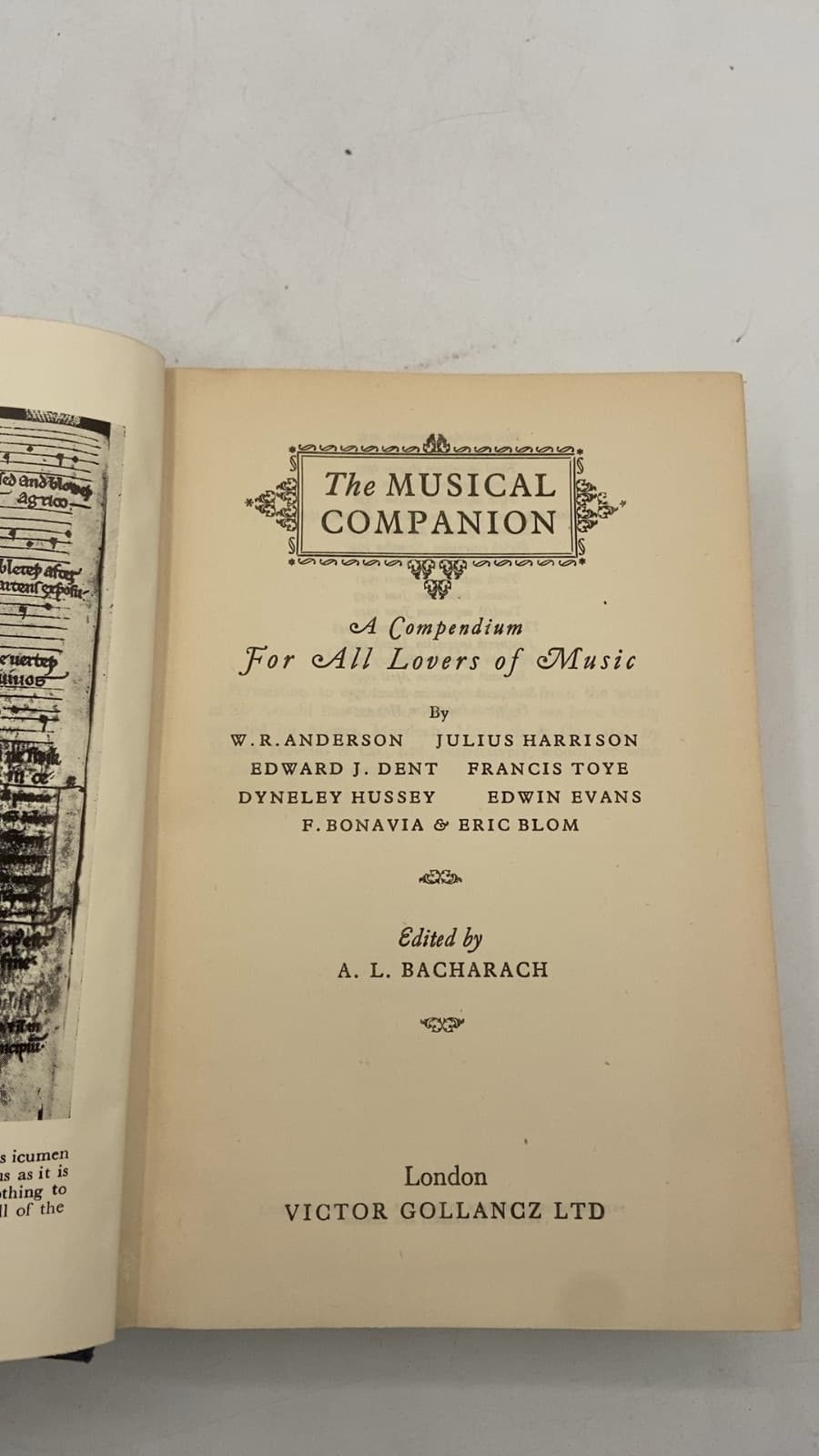 The Musical Companion by W.R. Anderson, Julius Harrison, Edward J. Dent, Francis Toye, Dyneley Hussey, Edwin Evans, F. Bonavia, Eric Blom - title page