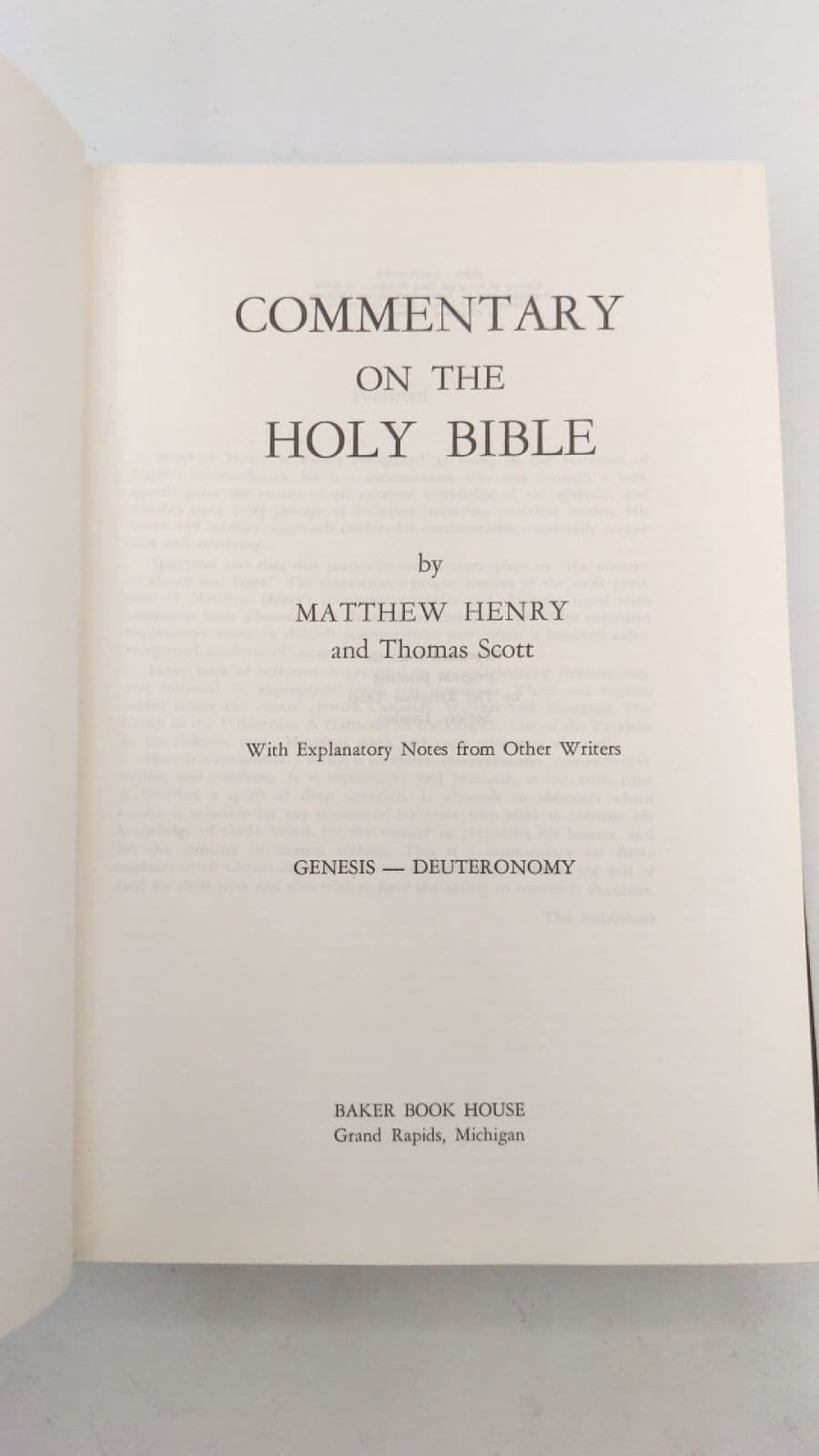 Commentary ON THE Holy Bible by MATTHEW HENRY and Thomas Scott - title page