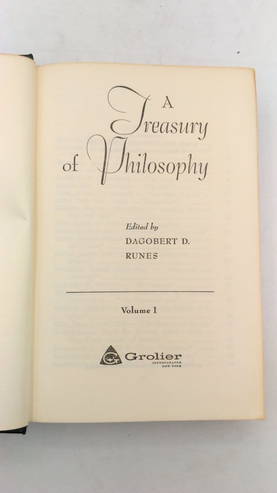 A Treasury of Philosophy by Dagobert D. Runes - title page