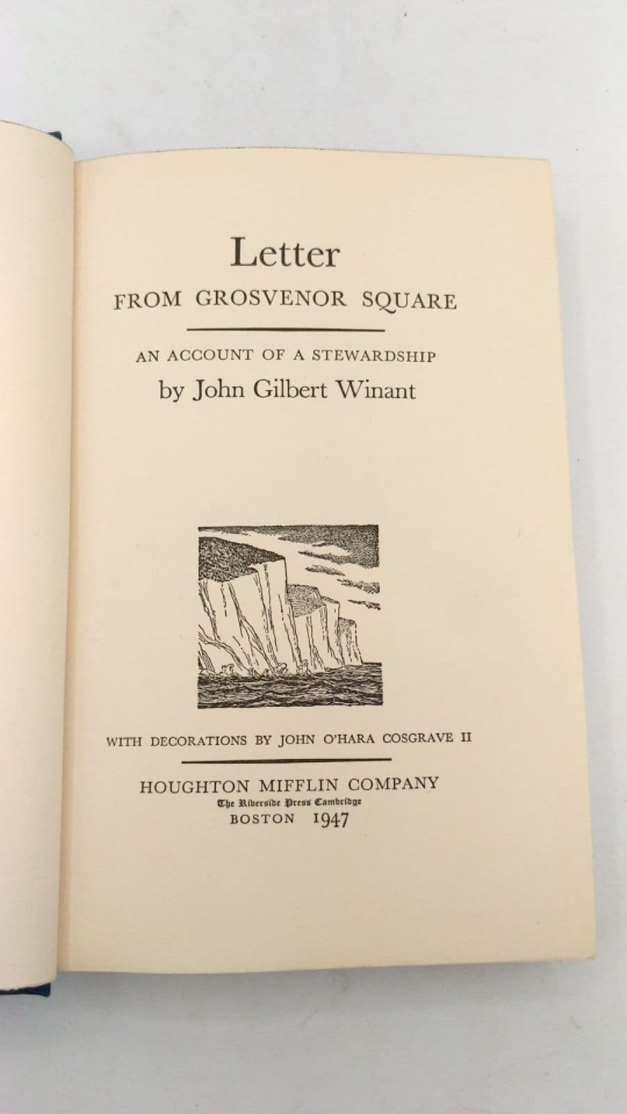 Letter from Grosvenor Square by John Gilbert Winant - title page