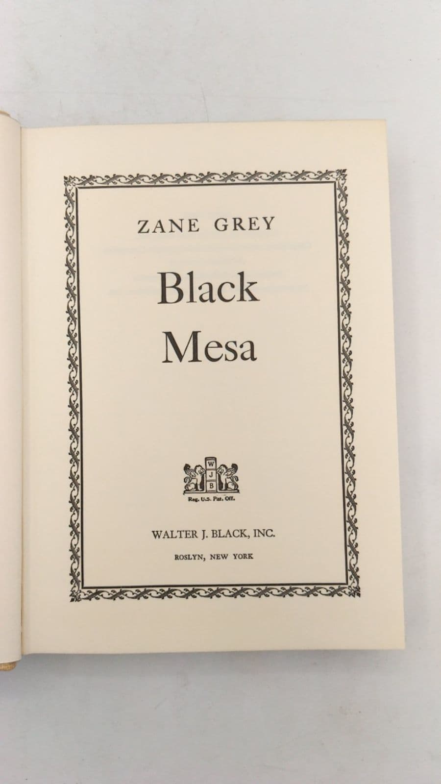 Black Mesa by Zane Grey - title page