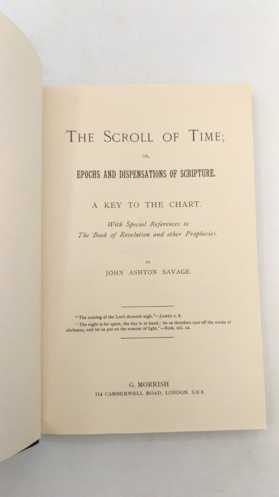 The Scroll of Time; or, Epochs and Dispensations of Scripture by John Ashton Savage - title page