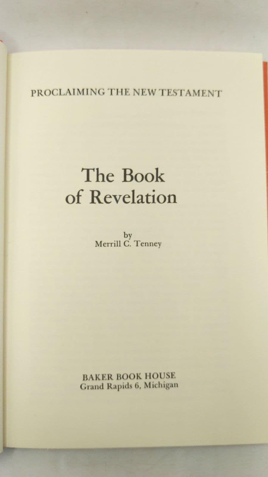 The Book of Revelation by Merrill C. Tenney - title page