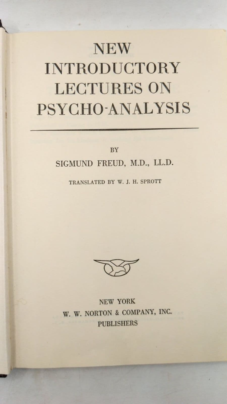 New Introductory Lectures on Psycho-Analysis by Sigmund Freud, M.D., LL.D. - title page