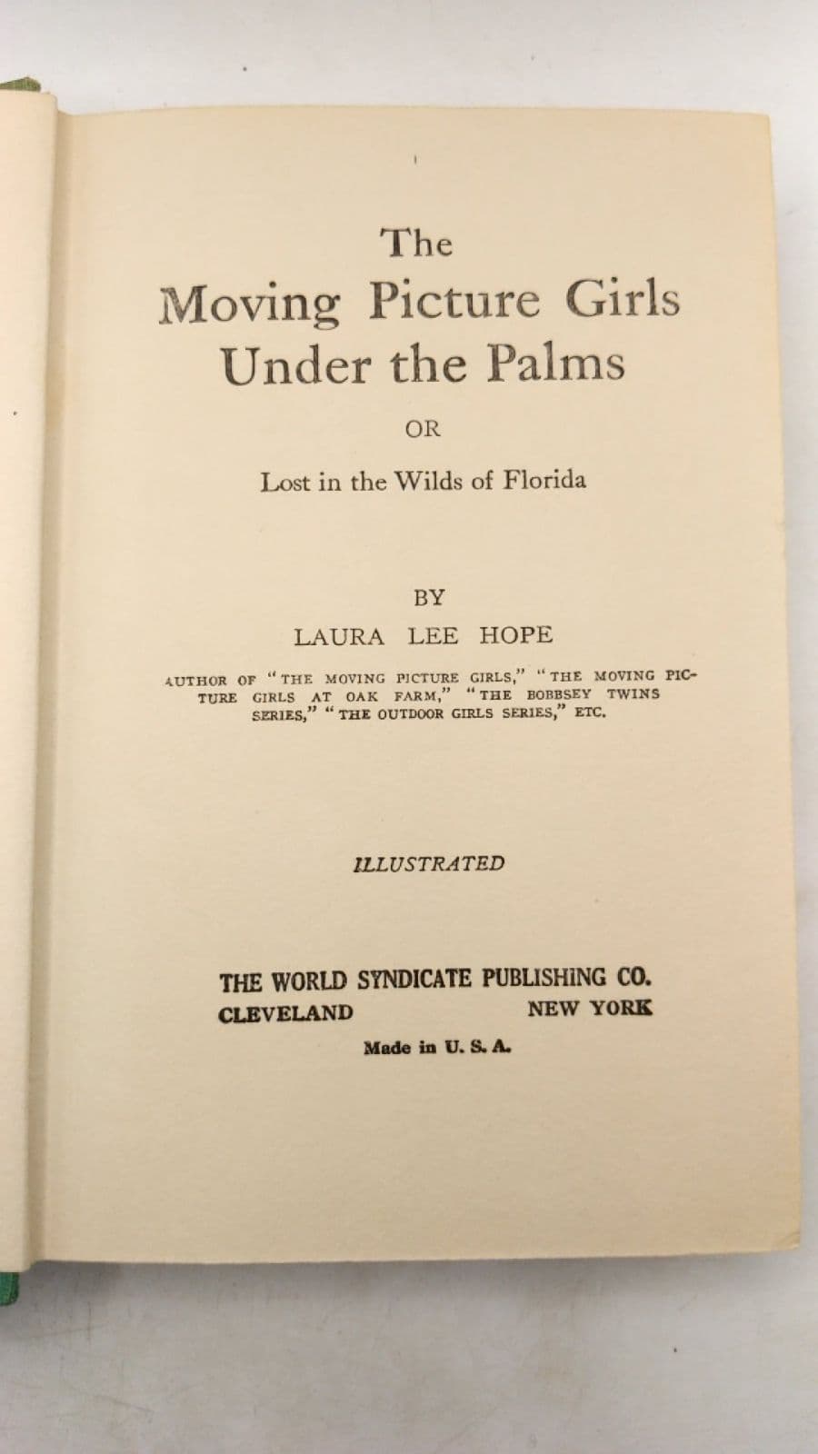 The Moving Picture Girls Under the Palms or Lost in the Wilds of Florida by Laura Lee Hope - title page