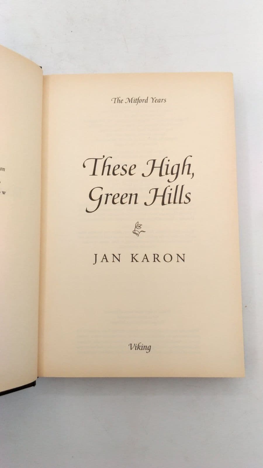These High, Green Hills by Jan Karon - title page