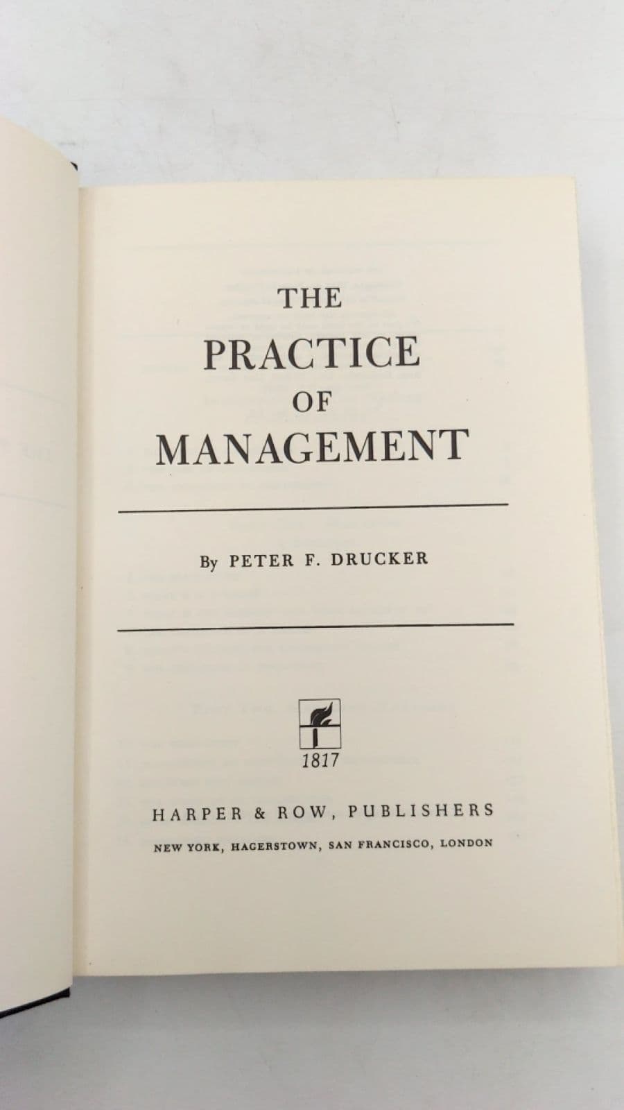 The Practice of Management by Peter F. Drucker - title page