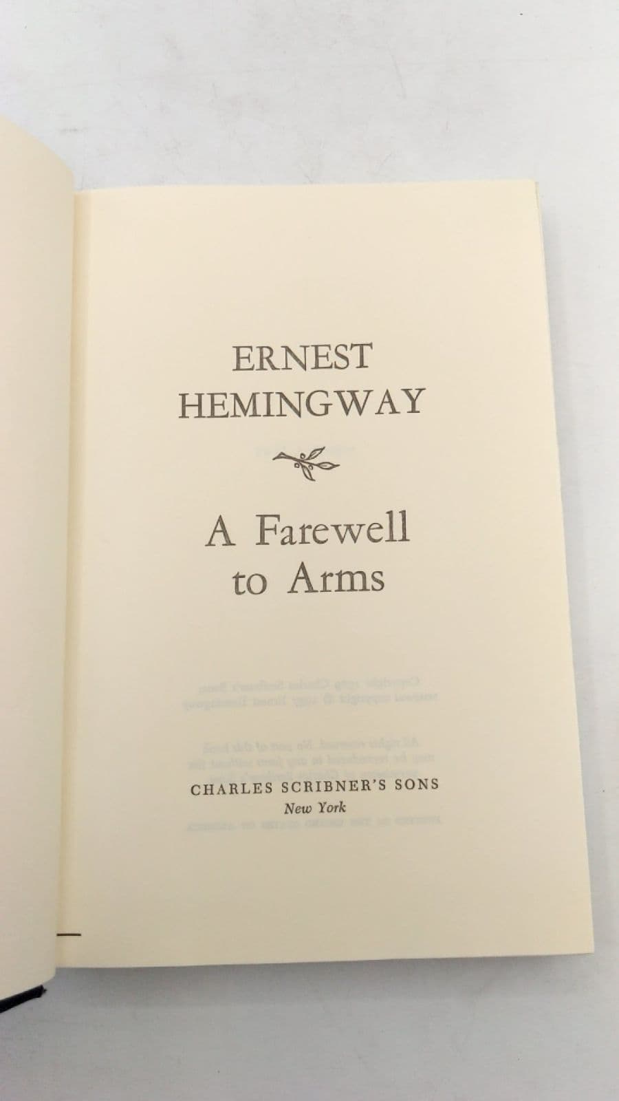 A Farewell to Arms by Ernest Hemingway - title page