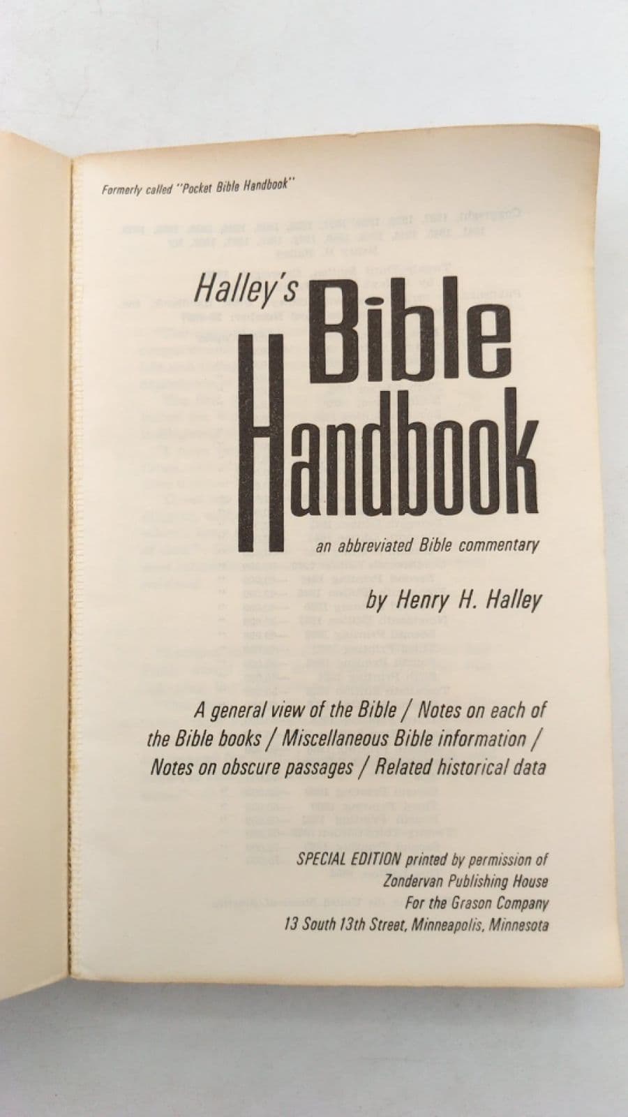 Halley's Bible Handbook by Henry H. Halley - title page