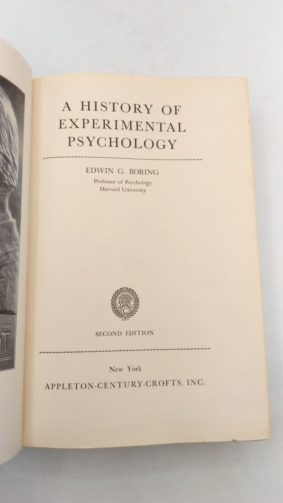 A History of Experimental Psychology 2nd ed. by Edwin G. Boring - title page