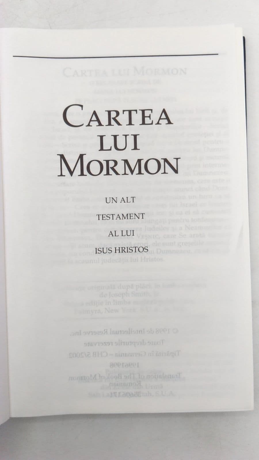 Cartea LUI Mormon - title page