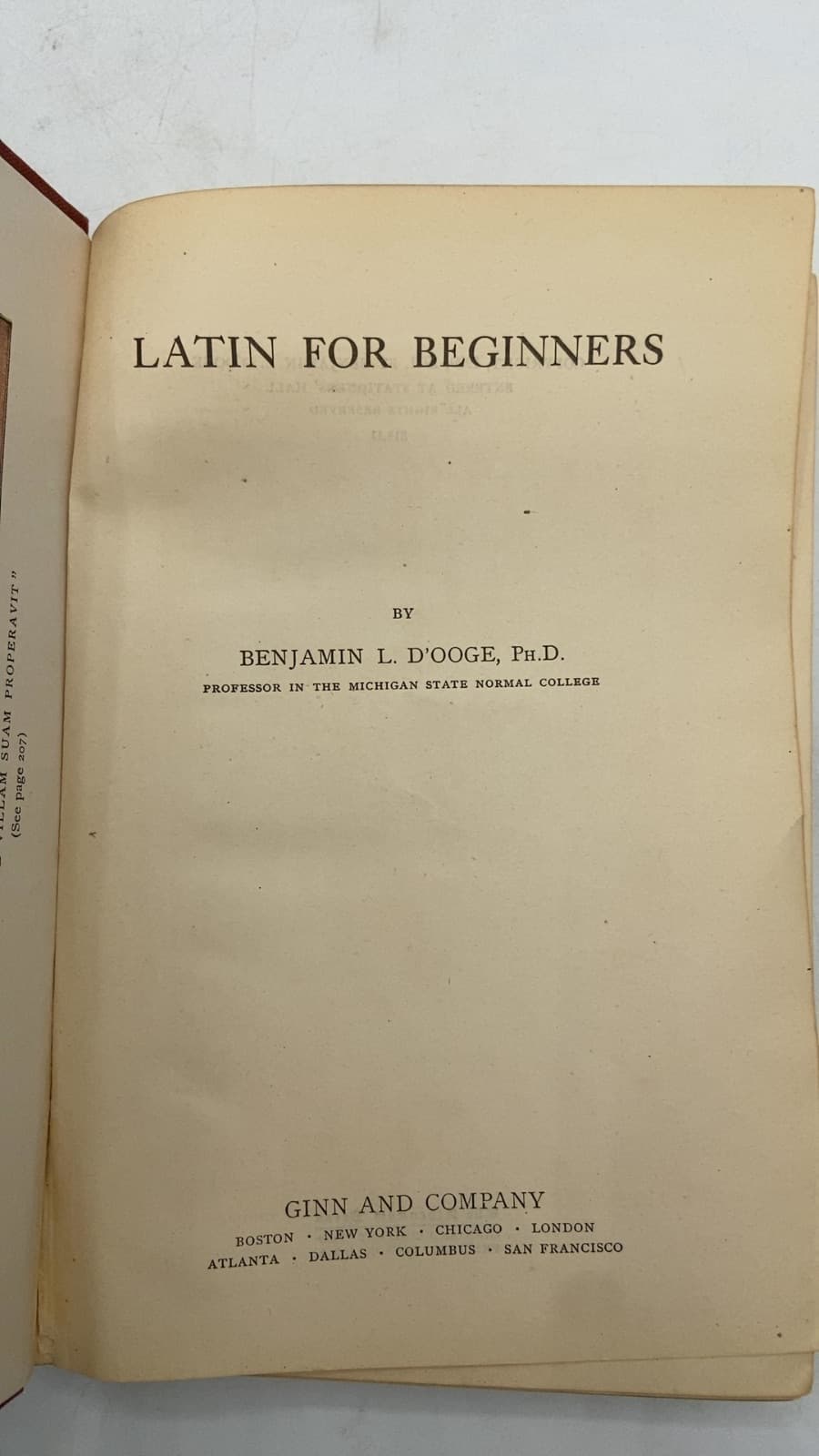 Latin FOR Beginners by Benjamin L. D'Ooge, Ph.D. - title page