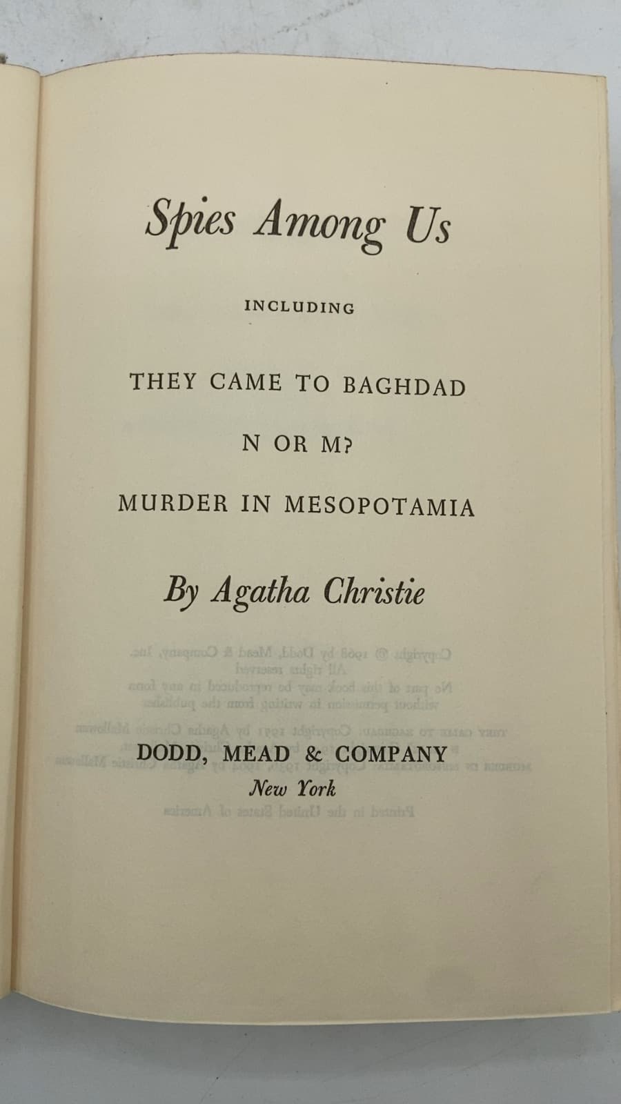 Spies Among Us by Agatha Christie - title page